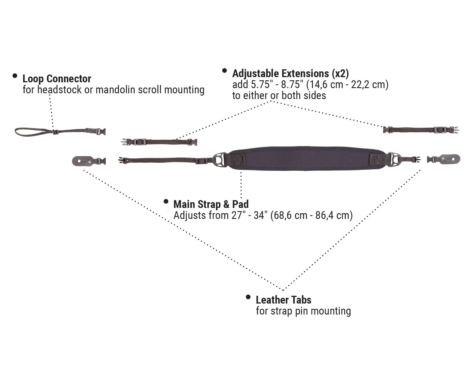 Sangle pour mandoline/ukulélé