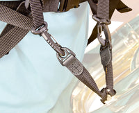 Connect the two swivel hooks on the harness to the loop connectors on the instrument.